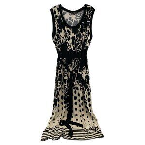 Lily Black Beige Floral Stretchy Maxi Dress | Plus Size 3X
